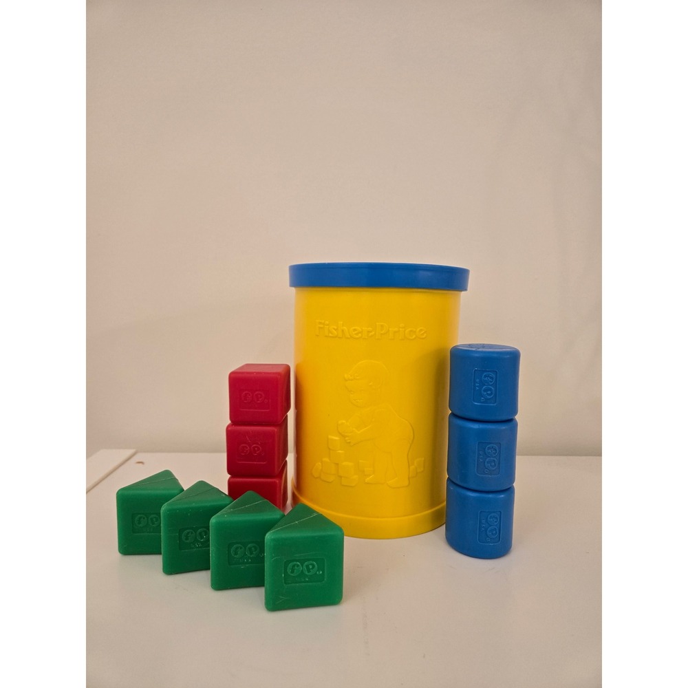 Fisher Price Babys First Blocks Shape Sorter Vintage Yellow Blue Green Red Toy